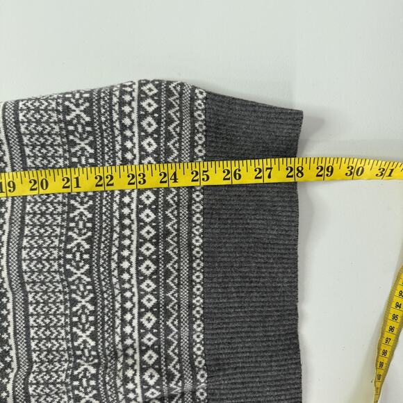 L.L.Bean Sweater Womens XL Gray White Turtleneck Fair Isle Nordic Cashmere Blend - Picture 10 of 11